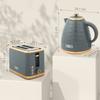 3000W 1.7L Rapid Boil Kettle & 2 Slice Toaster, Kettle and Toaster Set with 7 Browning Controls and Crumb Tray, Grey