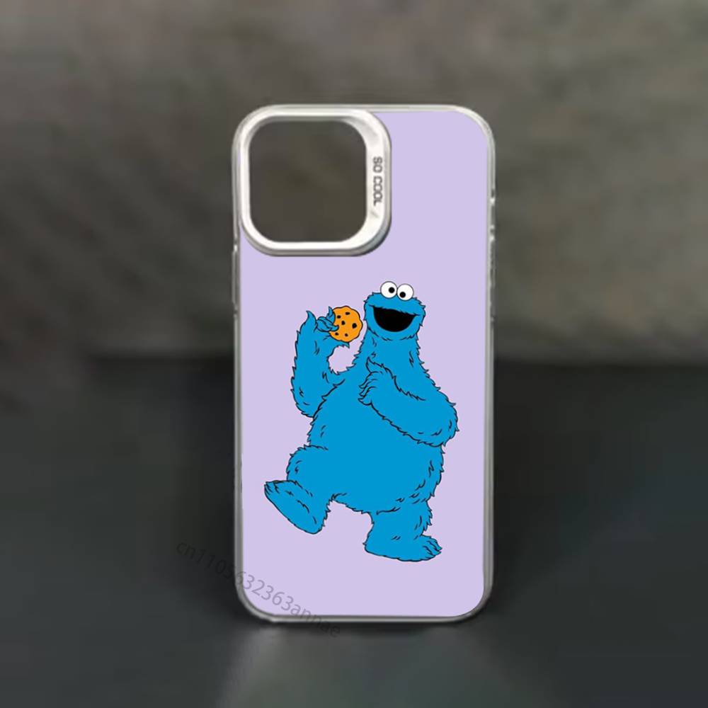 Cartoon C-Cookies Monster Phone Case for iPhone 15 16 Pro Max Air SE 11 13 Pro 14 Plus 12 11Pro 15Pro Max 16e Cover