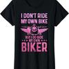 Manželka motorkáře Dívka Jezdím na svém vlastním motorkáři Vtipné tričko s motorkou, 100% bavlna