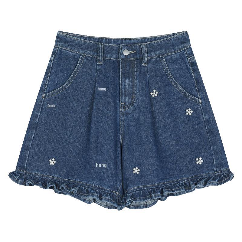 TonLion Women s Ruffled Denim Shorts EU 38