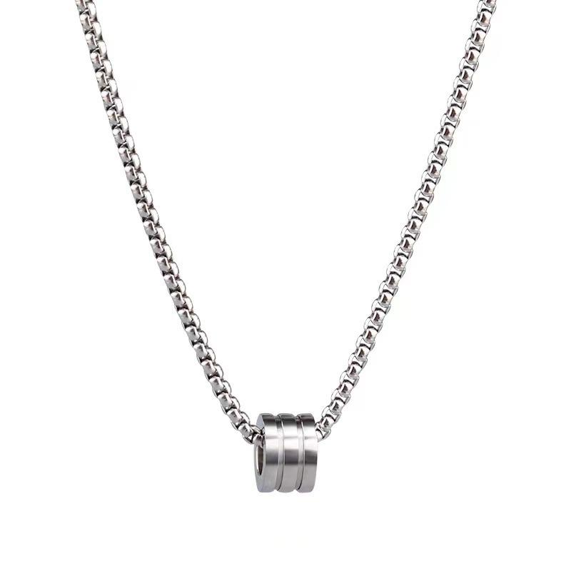 Kişiselleştirilmiş Titanyum Çelik Solmayan Renkli İnce Bel Transfer Boncuklu Kolye Takı Erkek Hip-Hop Taban İnce Bel Kazak Zinciri