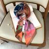 Retro Carriage Thin and Narrow Strip Twill Silk Scarf Fashionable Decoration Pointed Corner Scarf Women's Tie Bag Strap Headband Streamer Scarf
