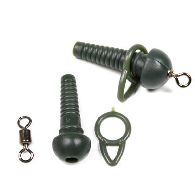 Bimoo 10 szt. Zielona kijanka Multi Bead z krętlikiem i obciążnikiem Hold Loop Carp Fishing Hair Rig Terminal akcesoria