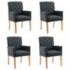Day and Night - Day and Night Dining Chairs with Armrests 4 Units Gray Fabric