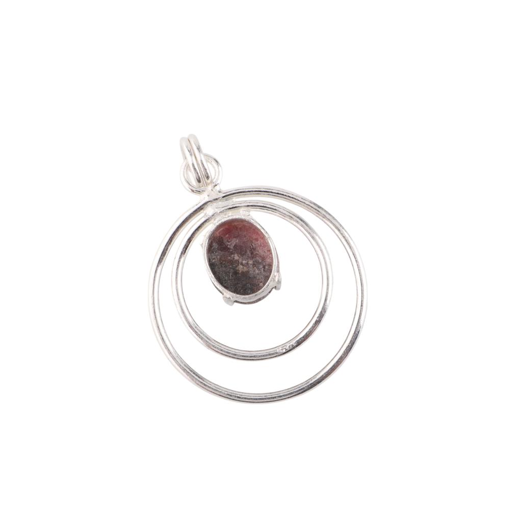 Natural Black Rhodonite Gemstone 925 Sterling Silver Jewelry Women Pendant 1.65" PP-61-31