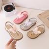 Korean Style Little Girl Sandal Clip-toe Children's Princess Beach Slippers Sweet Lace Butterfly Kids Fashion Flat Sandals New