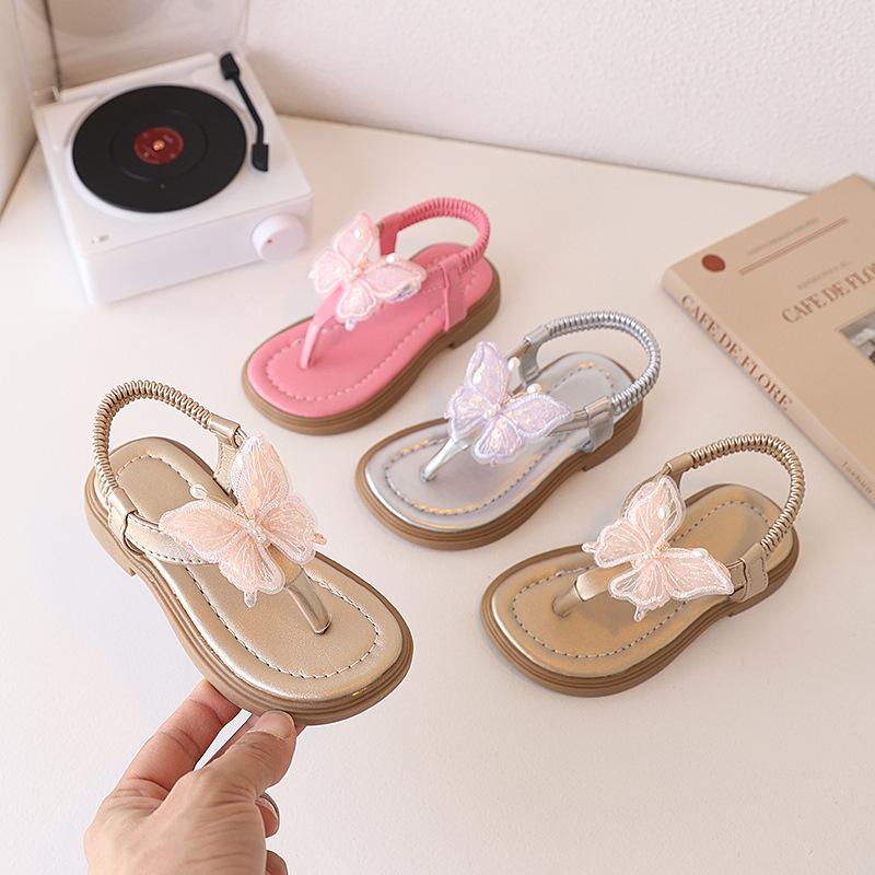 Girls' Fashionable Sandals: Summer Children's Princess-Style Breathable Thong Sandals