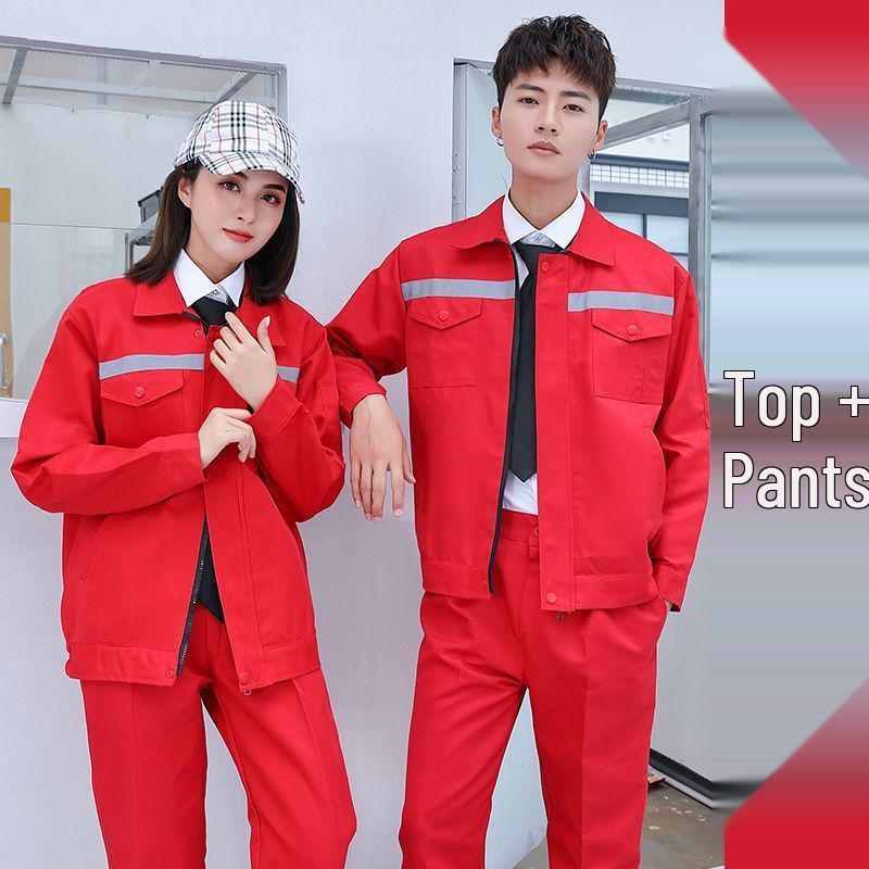 Unisex Workwear Set: Long Sleeve, Reflective, Wear & Dirt-Resistant for Spring/Autumn - Ideal for Auto Repair