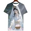 2026 Summer Guanyin Pattern 3D Print T-shirt Crew Neck Short Sleeve Comfortable Comfortable Loose Top Trendy Short Sleeve