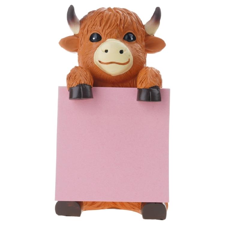 

Popping Note Dispenser for Desk Sticky Note Holder for Office School Supplies Highlands Cow Statue Figurines Ornament коричневий