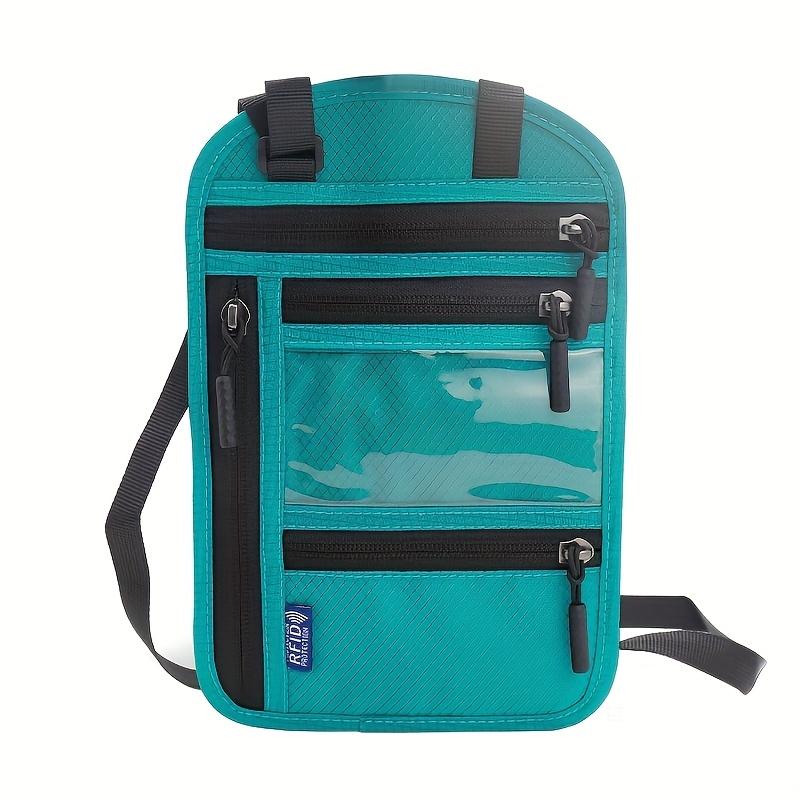 Blocking Neck Wallet Adjustable Strap Waterproof Nylon Passport Holder Secure Zipper Pockets Cards Cash Tickets Travel Documents