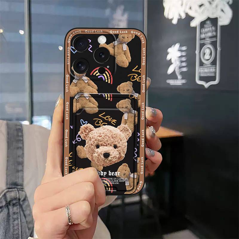 Soft case Silicone Phone Case For iphone15 Pro Max/ip15Pro Max Fashion Design Waterproof Shockproof TPU Card slot Cute
