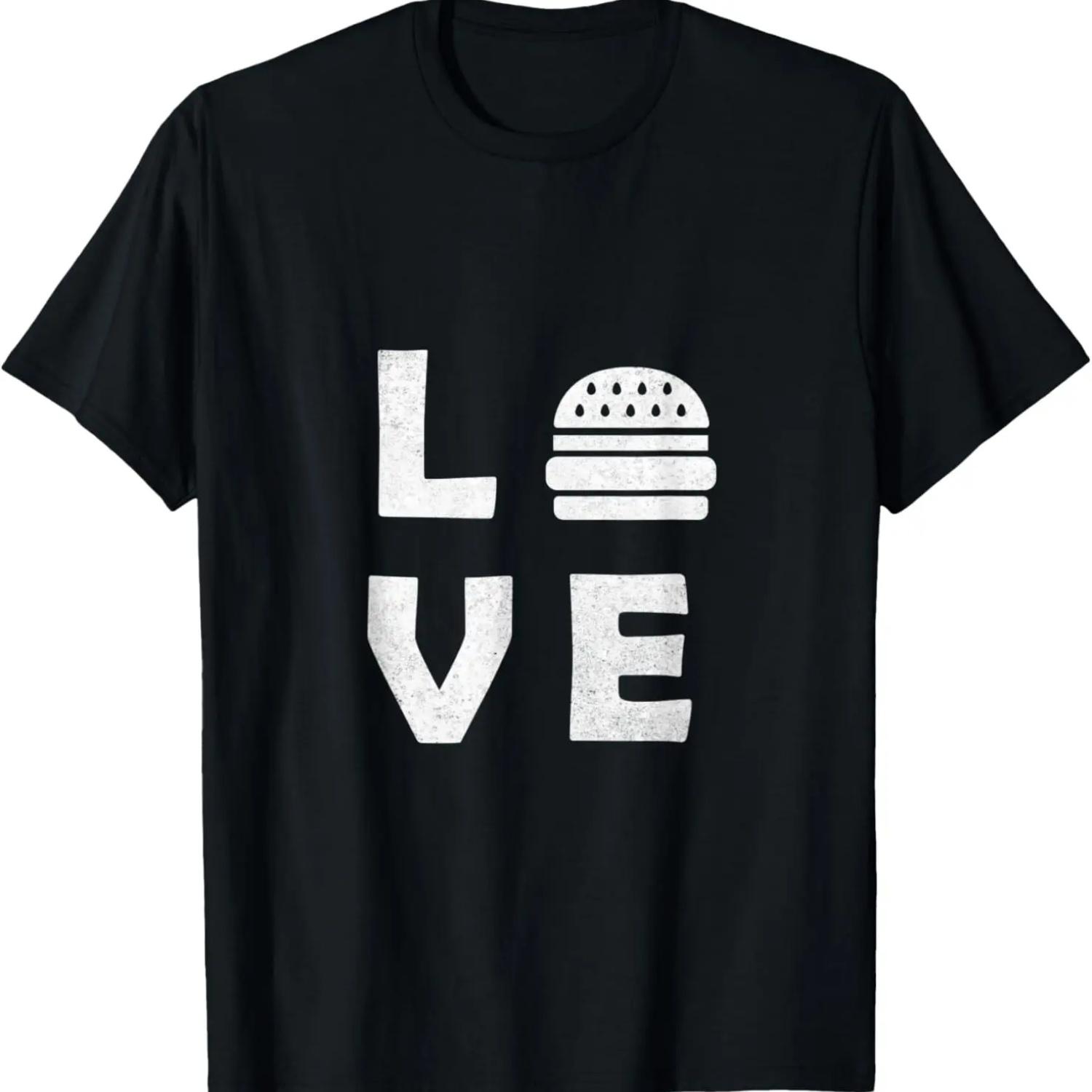 

Funny Distressed Vintage Love Burger Gift For Men and Wome T-Shirt S чёрный