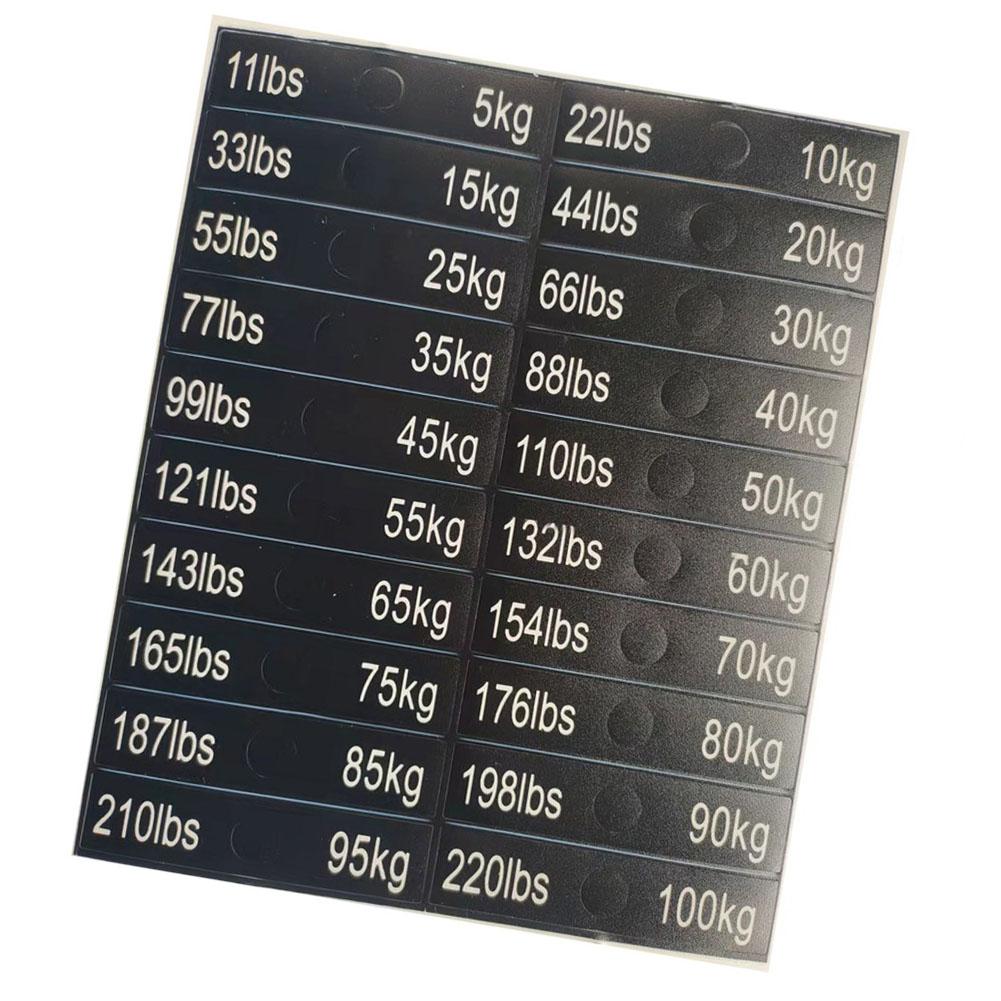 Gym Weight Plate Stickers Essential Labels for Easy Weight Identification