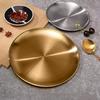 Stainless Steel Round Serving Tray Snack Serving Platter for Fruit BBQ Heavy Duty Dish for Kitchen Restaurant Camping