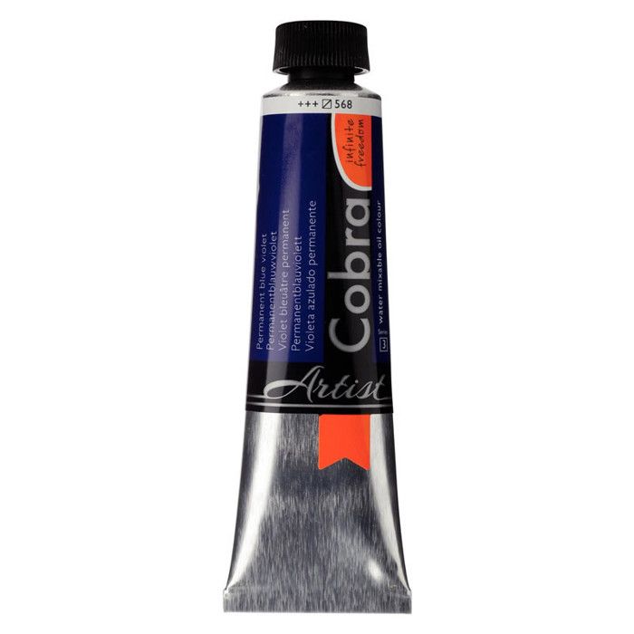Peinture à l'huile - Cobra - Permanent Bleu Violet - Tube 40ml - Watermixable - Adultes