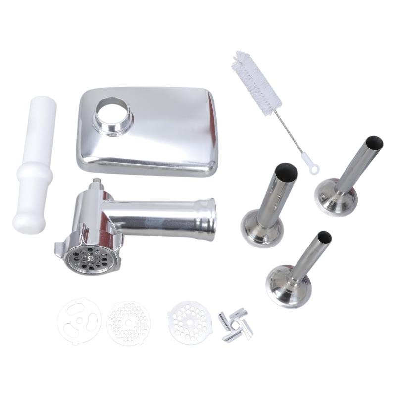 Multifunctional Food Processing Attachment Sausage Filling Tubes Grinding Plates Meat Grinder Attachment for Mixers