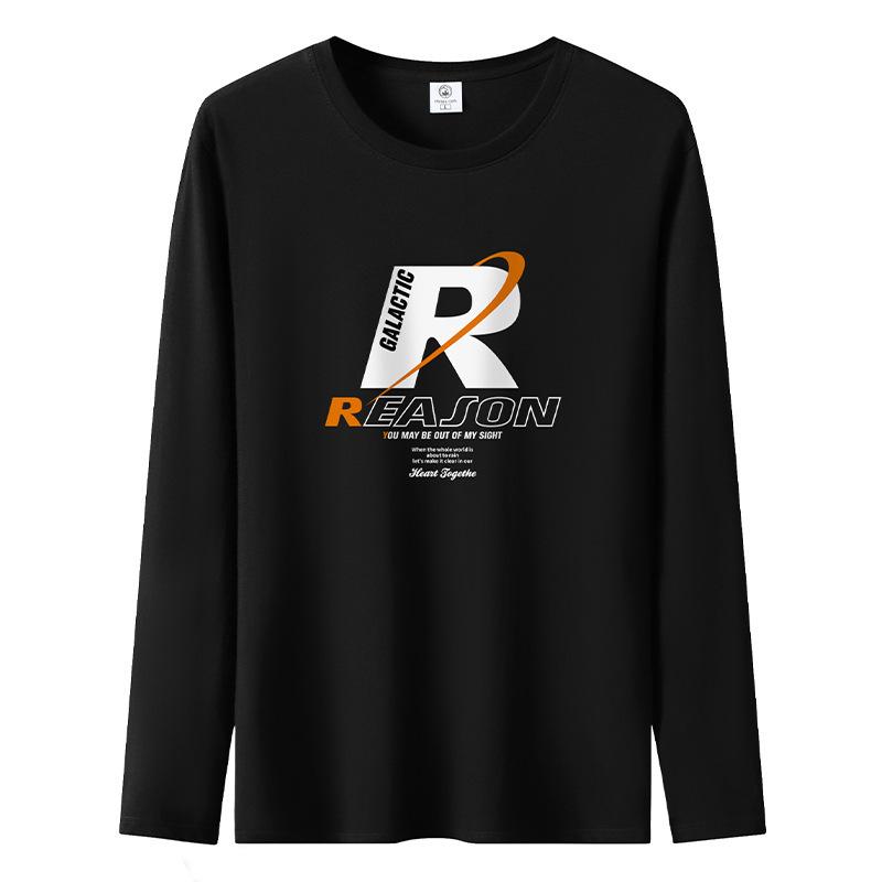 

Мужская футболка с длинными рукавами Reason Pattern из чистого хлопка S-5XL, повседневные мужские пуловеры S чёрный