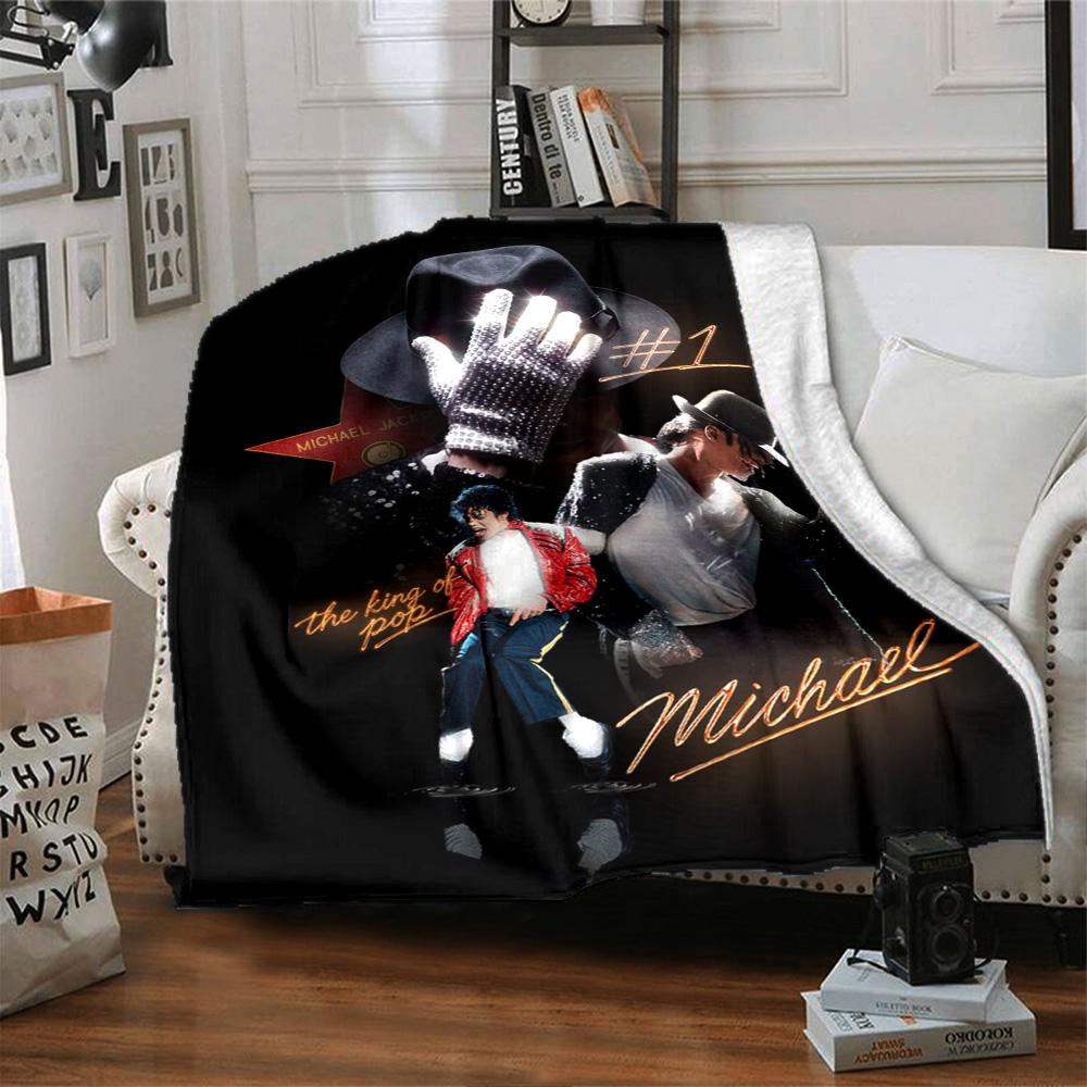 Michael Jackson King of Pop Porträt Collage Druck Flanelldecke Weiche Warme Überwurfdecke Musikfan Sofa Bett Heimdekoration