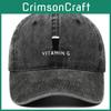Vitamin G Letter Vintage Baseball Cap For Casual Daily Wear