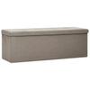 Foldable Storage Bench with Storage Space Taupe Linen Look