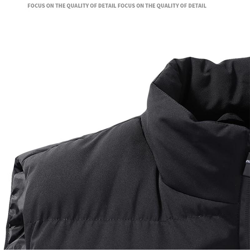 Gilet en coton duvet pour homme printemps et automne, style européen et américain, mode décontractée, grand col, veste chaude