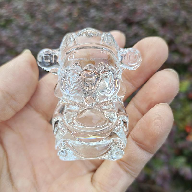 Crystal Glass God of Wealth Ornament: Home & Wedding Decoration Gift