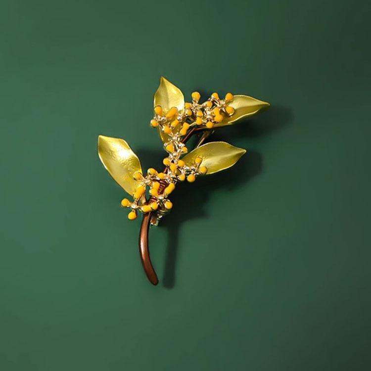 

Брошь османтус темперамент универсальная высококачественная женская простая брошь мори растение ниша дизайн смысл роскошный костюм булавка