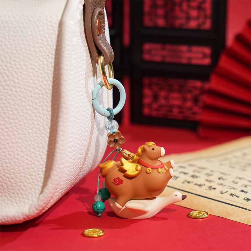 2026 Jahr des Pferdes Maskottchen Schlüsselanhänger Niedlicher Cartoon Nationaler Trend Tierkreiszeichen Pferd Schlüsselanhänger Paar Rucksack Anhänger Neujahrsgeschenk