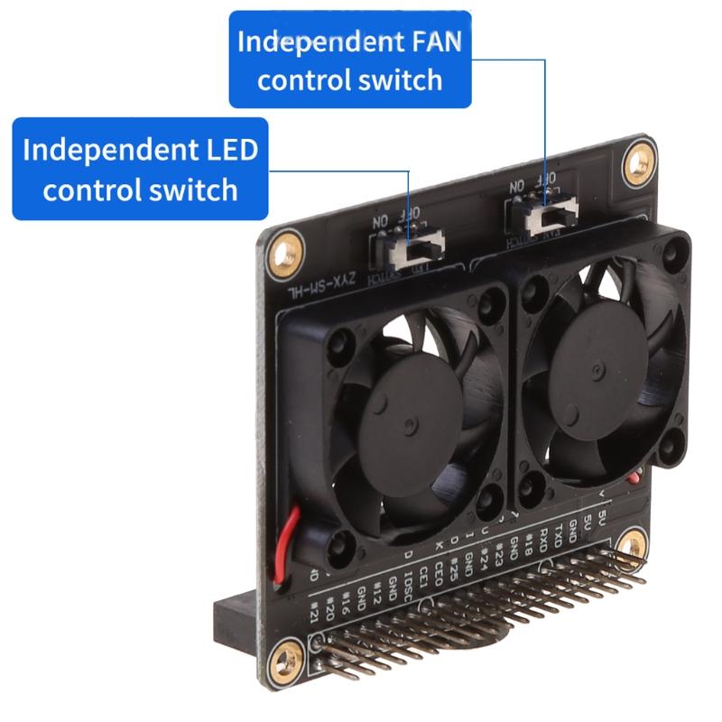 Raspberry Pi 4B Dual Fan Raspberry Pi 4B Heatsink Kit Raspberry Pi 4B GPIO