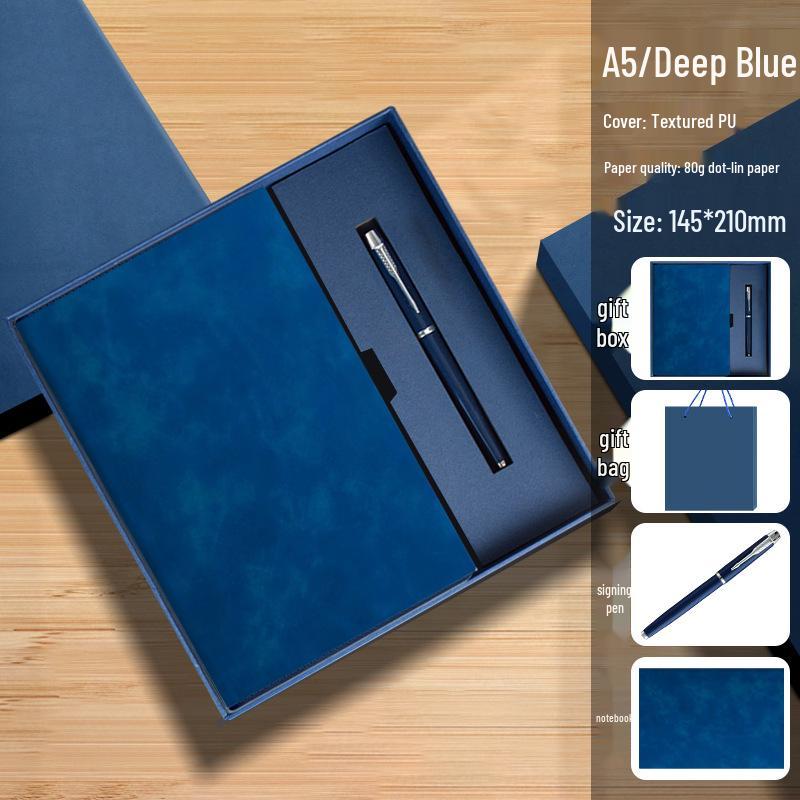 High-End Soft Leather Business Notebook with Magnetic Buckle and Custom Logo - Ideal Gift Set
