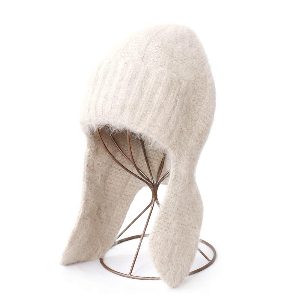 Warm Fur Ear Flap Cap Soft Skullies Beanies Cozy Woman Knit Cap Winter Season