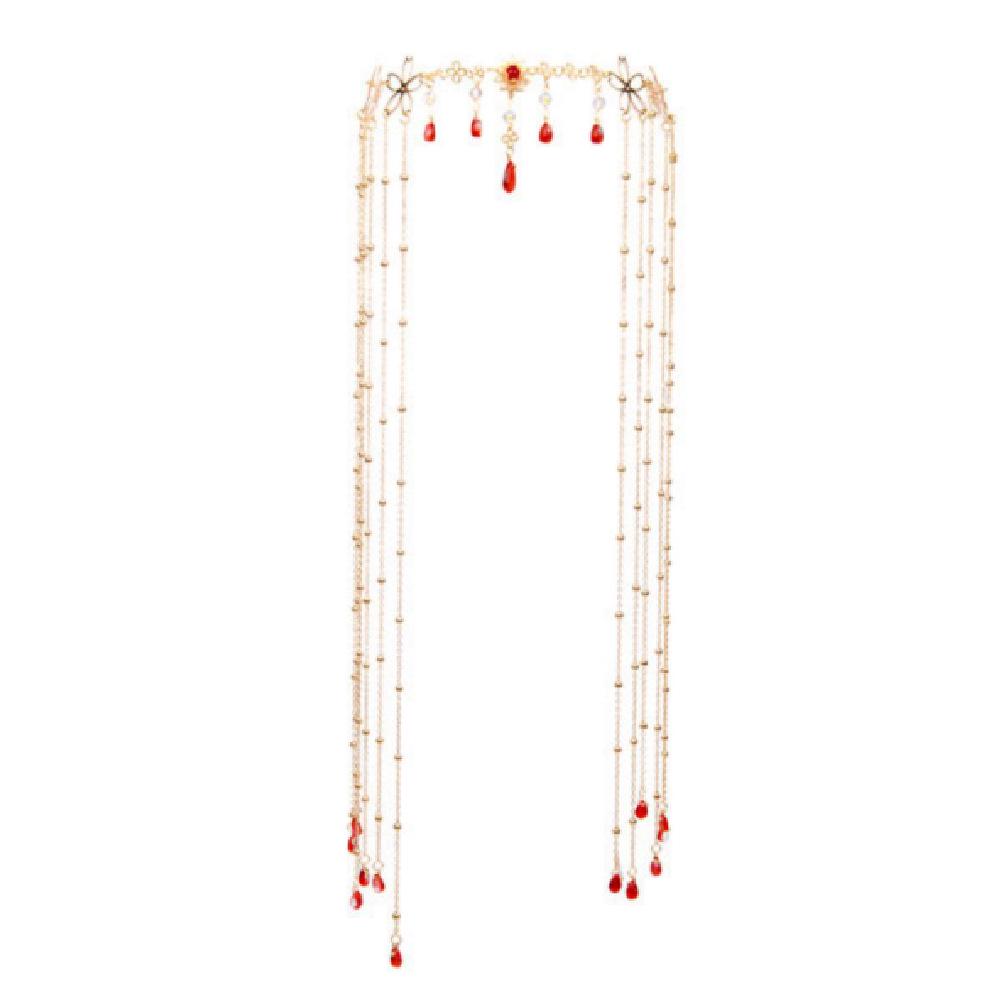 Bangs Flower Tassel Hairpin - Ancient Style Bindi Ornament for Retro Fairy Hanfu Look