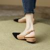 Damen Sommersandalen Luxus Elegante Kunstleder Barfußschuhe Für Damen Outdoor Fashion Low Heels Spitzschuh Sandalen