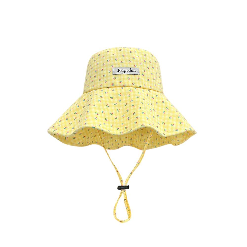 Floral Plaid Fisherman Hat Adjustable Sunscreen Hat Fashion Sunshade Hat  Summer