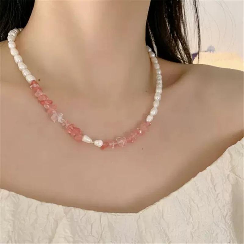 Meier Bohemian Ethnic Freshwater Pearl Necklace with Colorful Glass Heart Pendant Choker