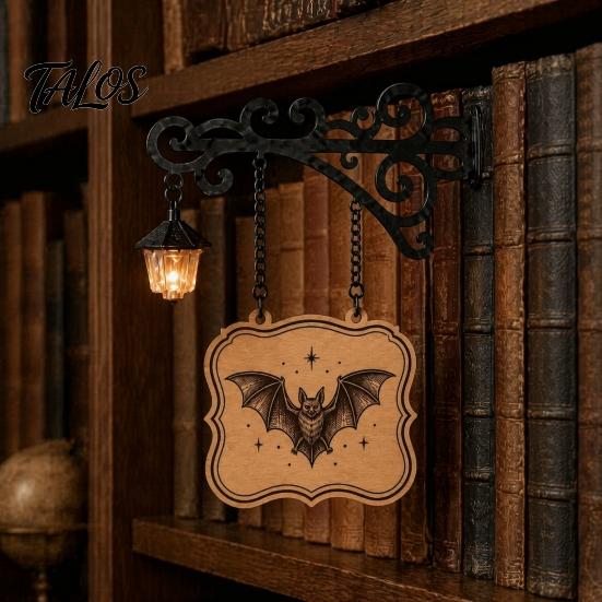 Illuminazione Retro per Libreria Lampada Decorativa con Fermalibri Integrati Lanterna da Biblioteca in Ferro per Angolo Lettura Decorazione Unica per Ufficio Domestico LED Libro