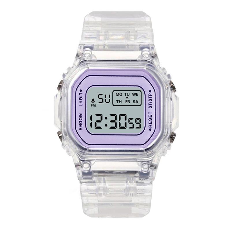 Factory Direct LED Electronic Watch Student Sports Outdoor Watch Digital Multifunctional Waterproof Matcha Green Small Square Watch
