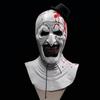 1PC Terrifier 3 Palyaço Maskesi Cosplay Korkunç Kanlı Şeytan Kötü Joker Şapka Lateks Maske Kadın Erkek Cadılar Bayramı Rol Yapma Kıyafeti Aksesuarı