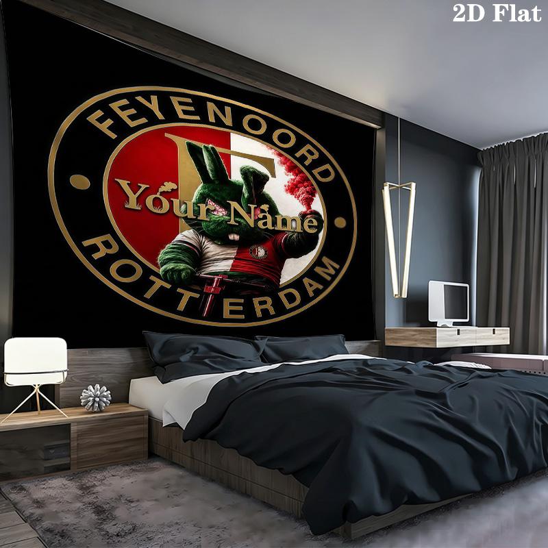 Feyenoord Custom Name Wall Tapestry Aesthetic Wall Hanging Printed Fabric Blanket Decorative Tapestries For Bedroom Living Room Home Decor