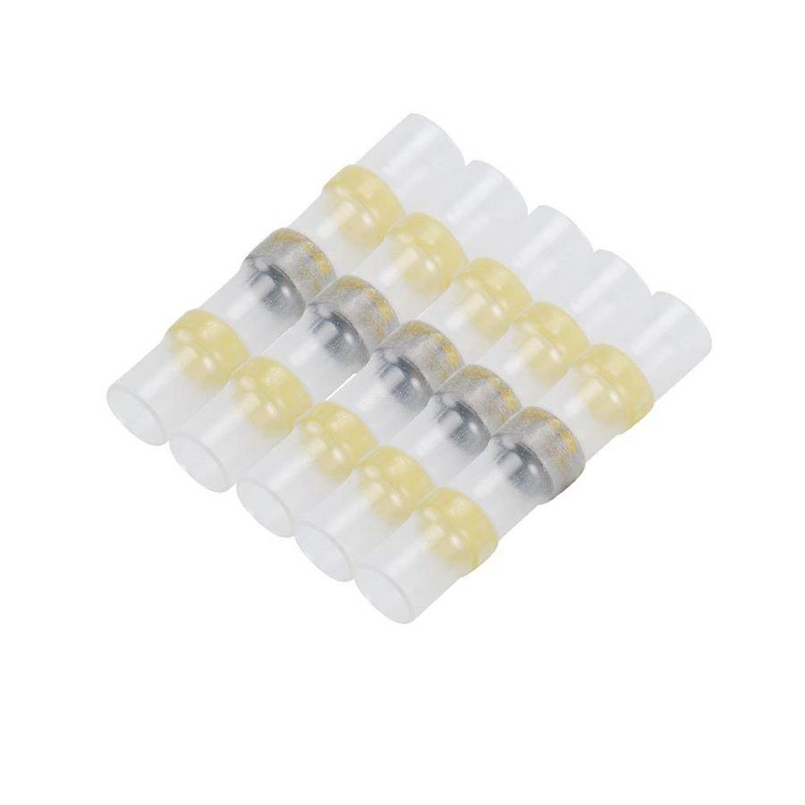 Yellow 100PCS Solder Sleeve Heat Shrink Tube Terminal Connector 12-10AW