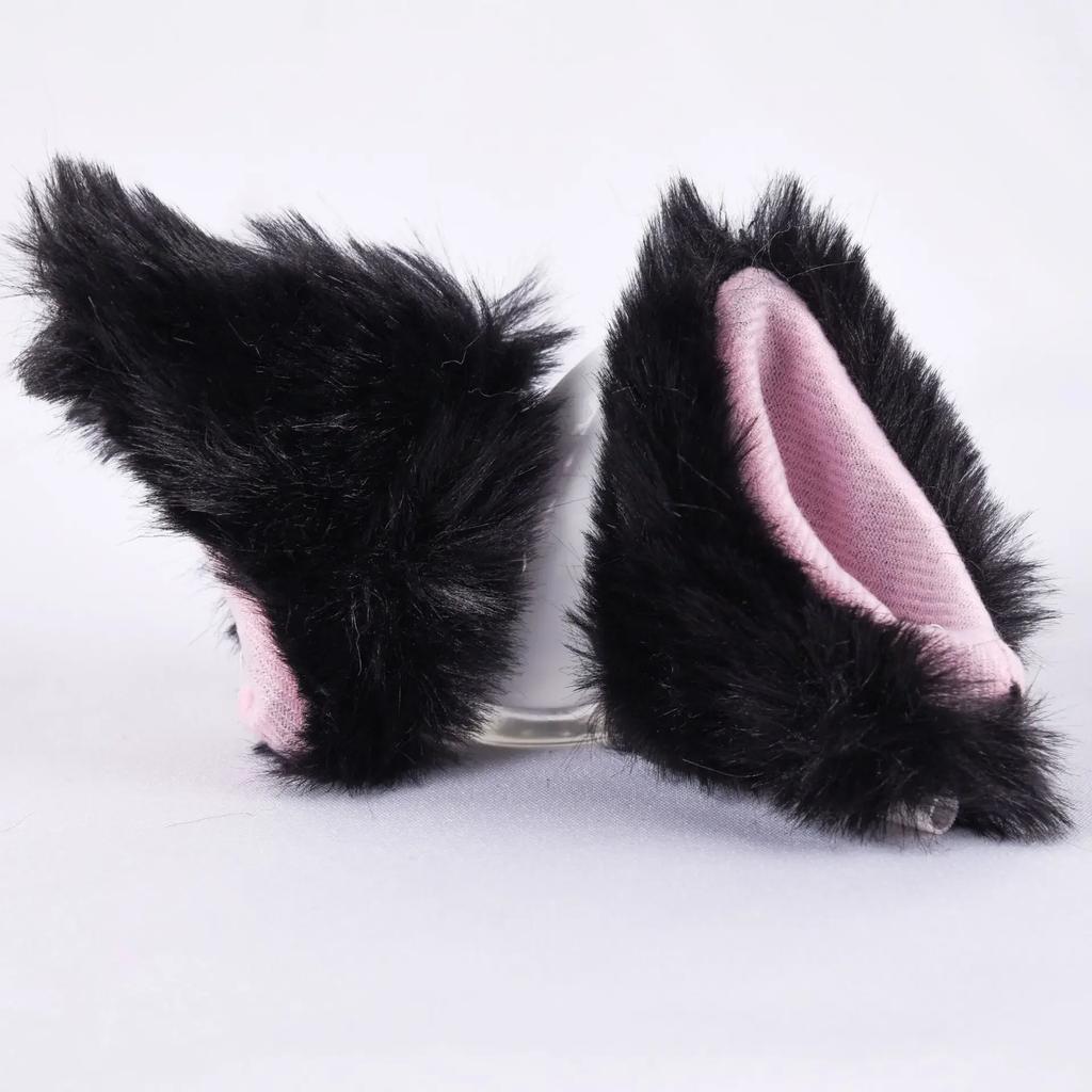 1Pair Cat Plush Ears Helmet Decor Cute Motorbike Cycling Styling Helmet Decorate Sticker Accessories Cosplayer Decoration Gift