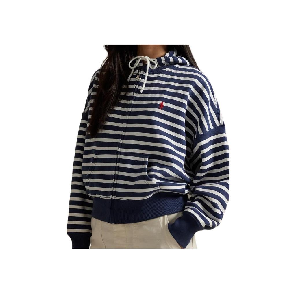 Polo Ralph Lauren Striped Fleece Full-Zip Hoodie Women hoodies WMPOKNINFB20885