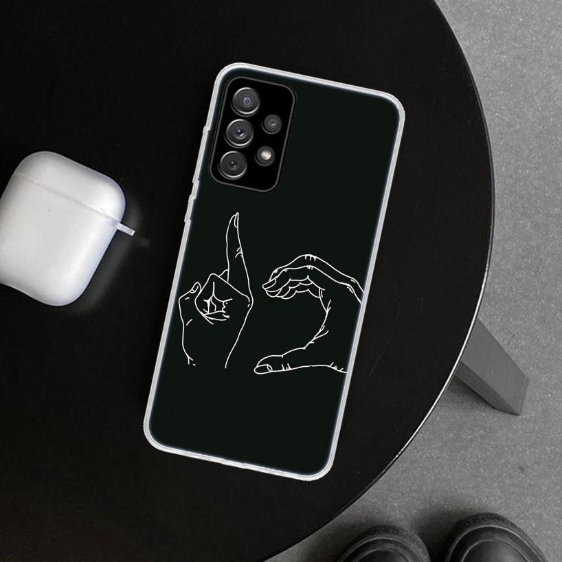 Middle Finger Phone Case Cover for Samsung Galaxy A12 A22 A32 A52 A72 A02S A51 A50S A31 A20S A10S Note 20 Ultra 10 Plus Galaxy A