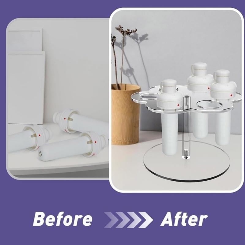 6 Hole Flavor Cartridge Organiser With Acrylic Construction Clear Spacious Designs Stoarge Rack