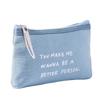 Practical Canvas Alphabet Cosmetic Bag Zipper Hand Clutch Modern Simple Wind Coin Phone Case