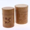 Carved Bamboo Tea Storage Box Lid Seal Tea Canister Food Spice Nut Box Organizer Kitchen Storage Jars Accessories
