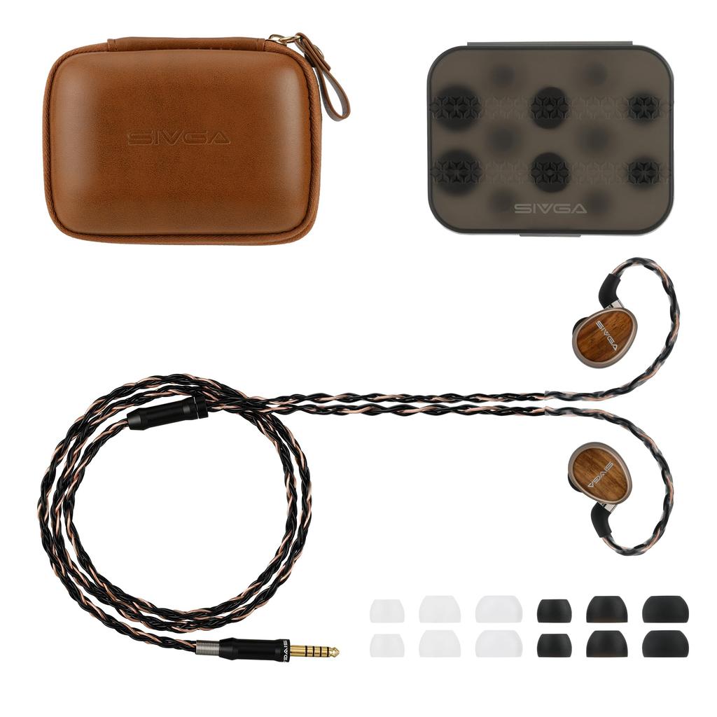 SIVGA Nightingale Pro Planar Magnetic Drive Earphones with Aviation-Grade Aluminum-Magnesium Alloy Housing, Spotted Wood Faceplate, and 0.008mm