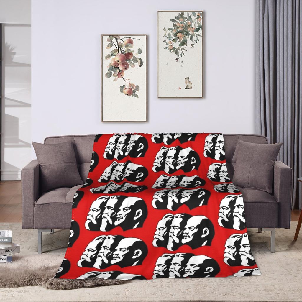 Soft Blanket Child Decorative Karl Marx Engels and Lenin Bedding Throws Flannel Bedspread For Bedroom Aesthetic Sofa Bed Cover