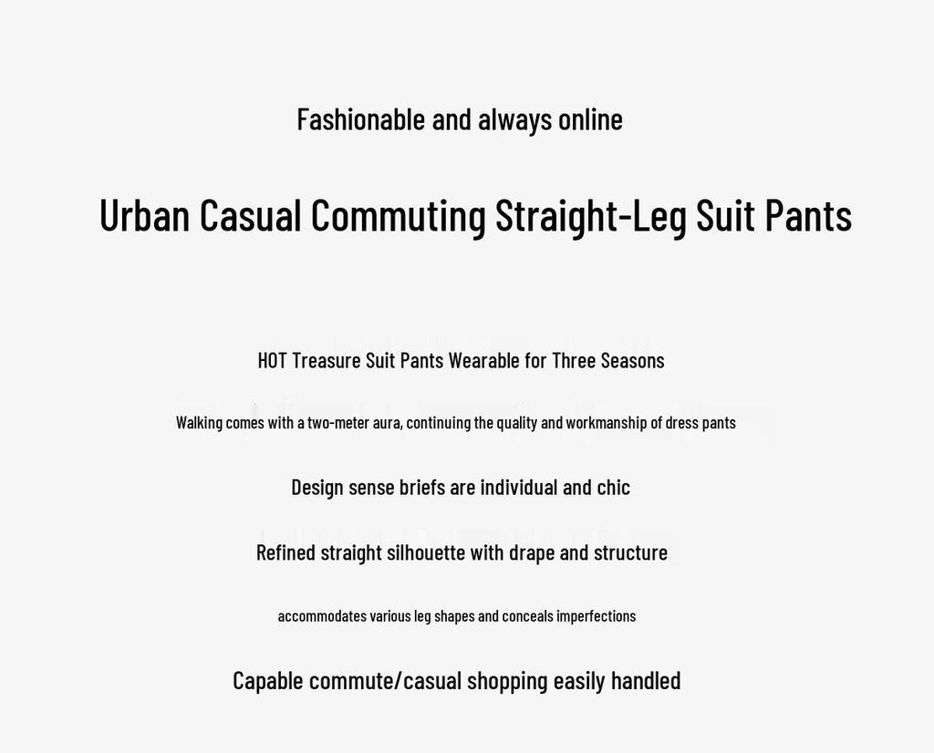 Chushen Women's High-Waist Straight Leg Casual Suit Pants